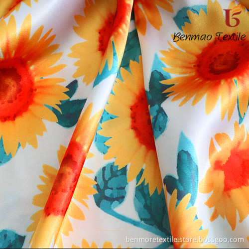 Upscale 100%Polyester Digitai Printing Satin Fabric for Garment